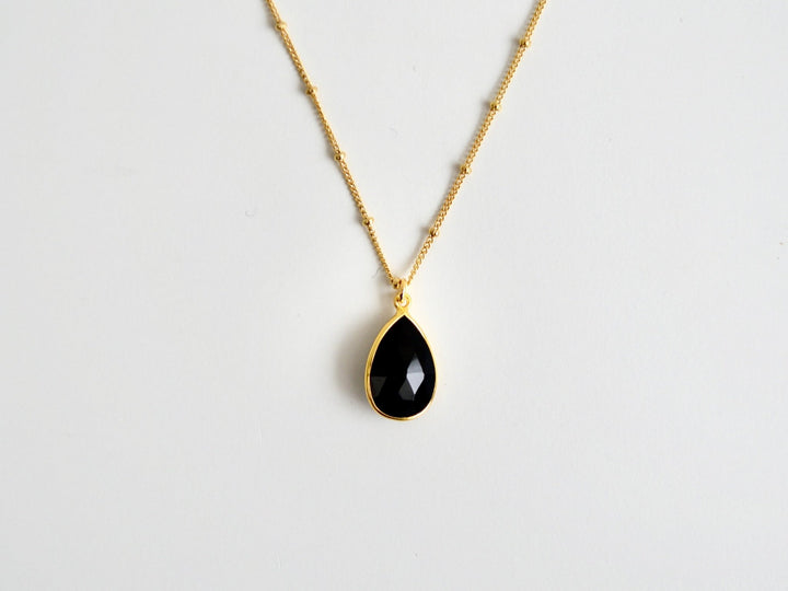 Delicate Drops: Satellite Kette Black Onyx | vergoldet, rosévergoldet, silber