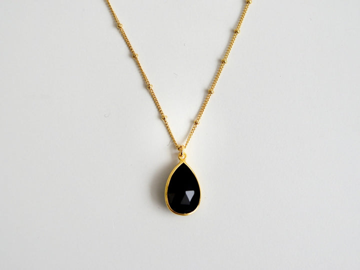 Delicate Drops: Satellite Kette Black Onyx | vergoldet, rosévergoldet, silber