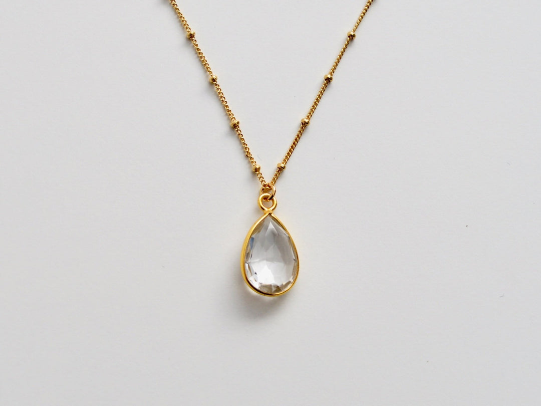 Delicate Drops: Satellite Kette Rock Crystal | vergoldet, rosévergoldet, silber