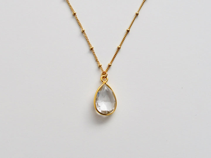 Delicate Drops: Satellite Kette Rock Crystal | vergoldet, rosévergoldet, silber