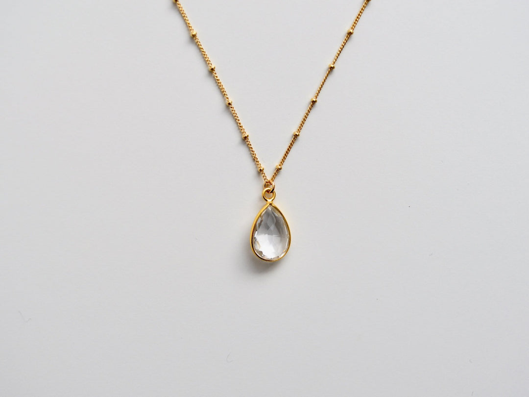 Delicate Drops: Satellite Kette Rock Crystal | vergoldet, rosévergoldet, silber