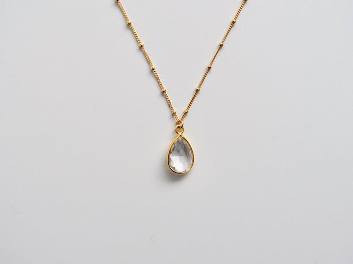 Delicate Drops: Satellite Kette Rock Crystal | vergoldet, rosévergoldet, silber