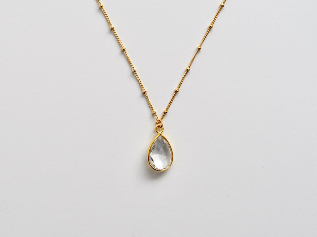 Delicate Drops: Satellite Kette Rock Crystal | vergoldet, rosévergoldet, silber