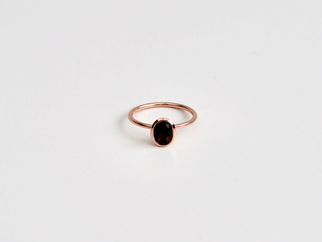 Oval Gems: Rauchquarz Ring | vergoldet, rosévergoldet, silber