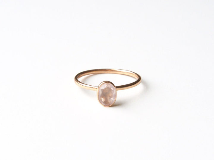 Oval Gems: Rosenquarz Ring | vergoldet, rosévergoldet, silber