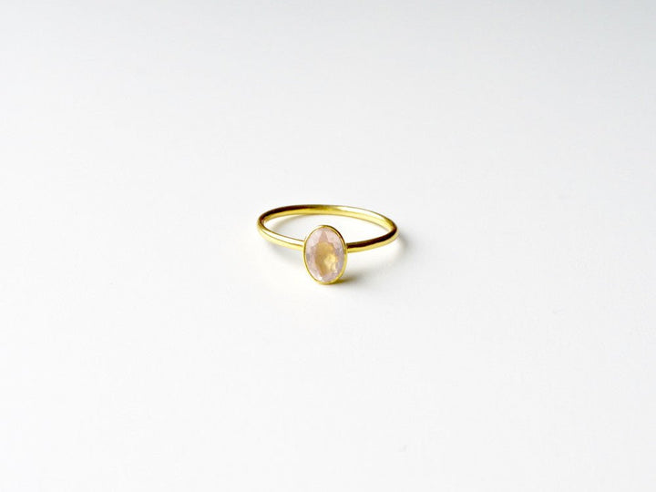 Oval Gems: Rosenquarz Ring | vergoldet, rosévergoldet, silber