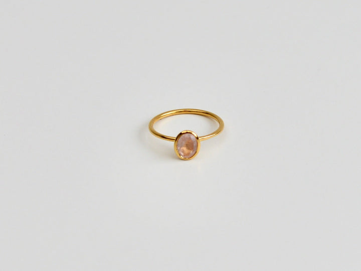 Oval Gems: Rosenquarz Ring | vergoldet, rosévergoldet, silber