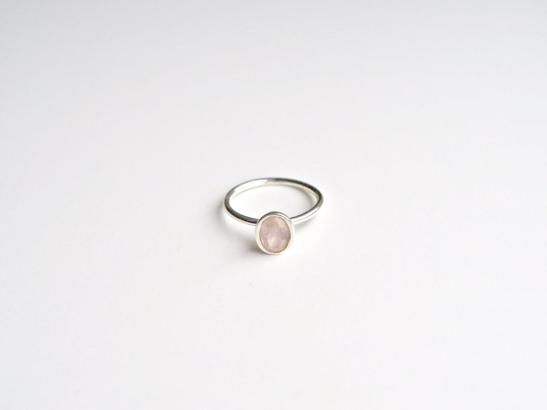 Oval Gems: Rosenquarz Ring | vergoldet, rosévergoldet, silber