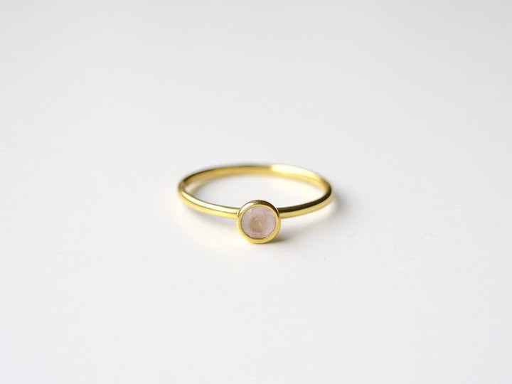 Tiny Gems: Zarter Rosenquarz Ring | vergoldet, rosévergoldet, silber