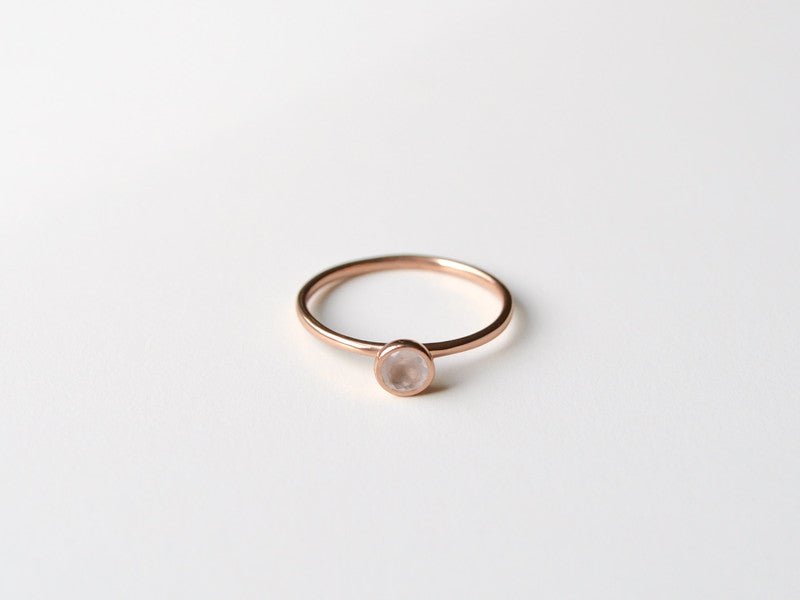 Tiny Gems: Zarter Rosenquarz Ring | vergoldet, rosévergoldet, silber