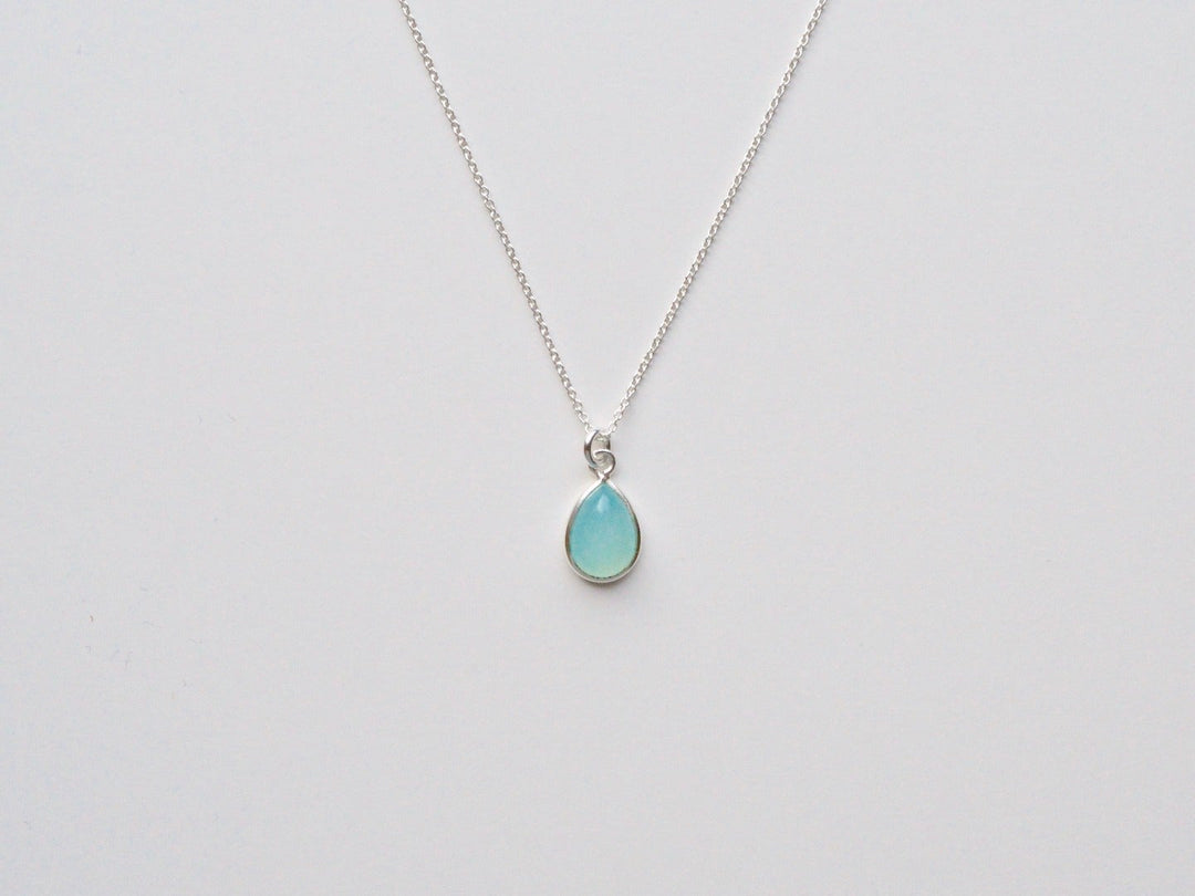 Gem Drops: Aqua Chalcedon Kette | vergoldet, rosévergoldet, silber