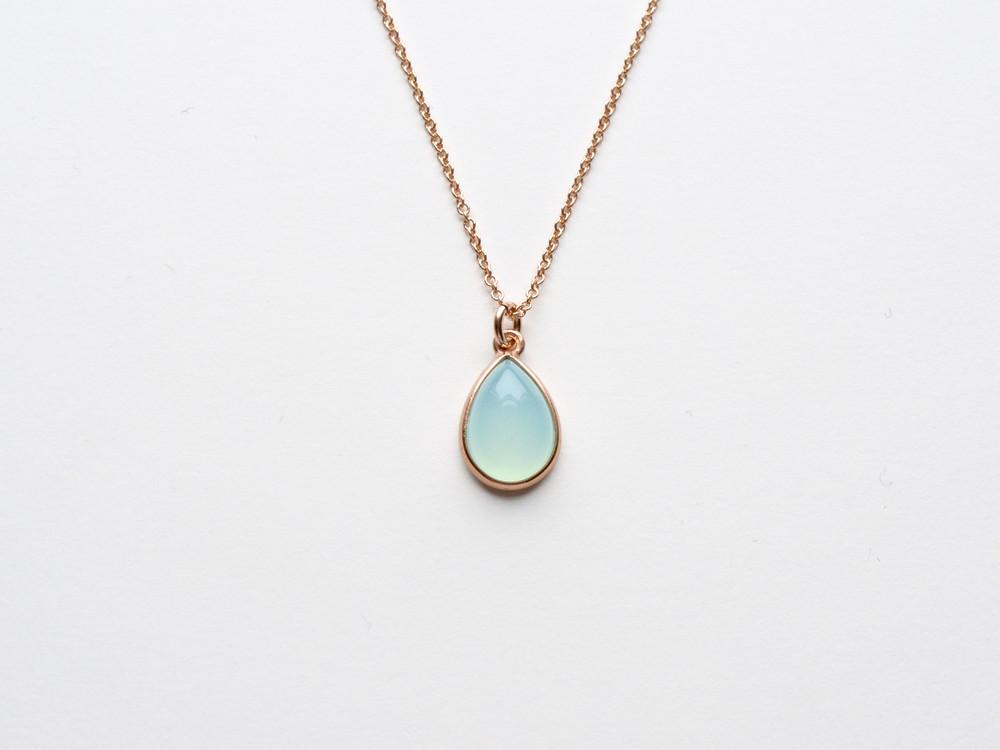 Gem Drops: Aqua Chalcedon Kette | vergoldet, rosévergoldet, silber