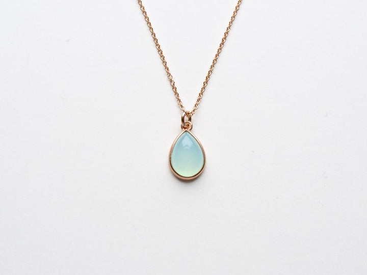 Gem Drops: Aqua Chalcedon Kette | vergoldet, rosévergoldet, silber